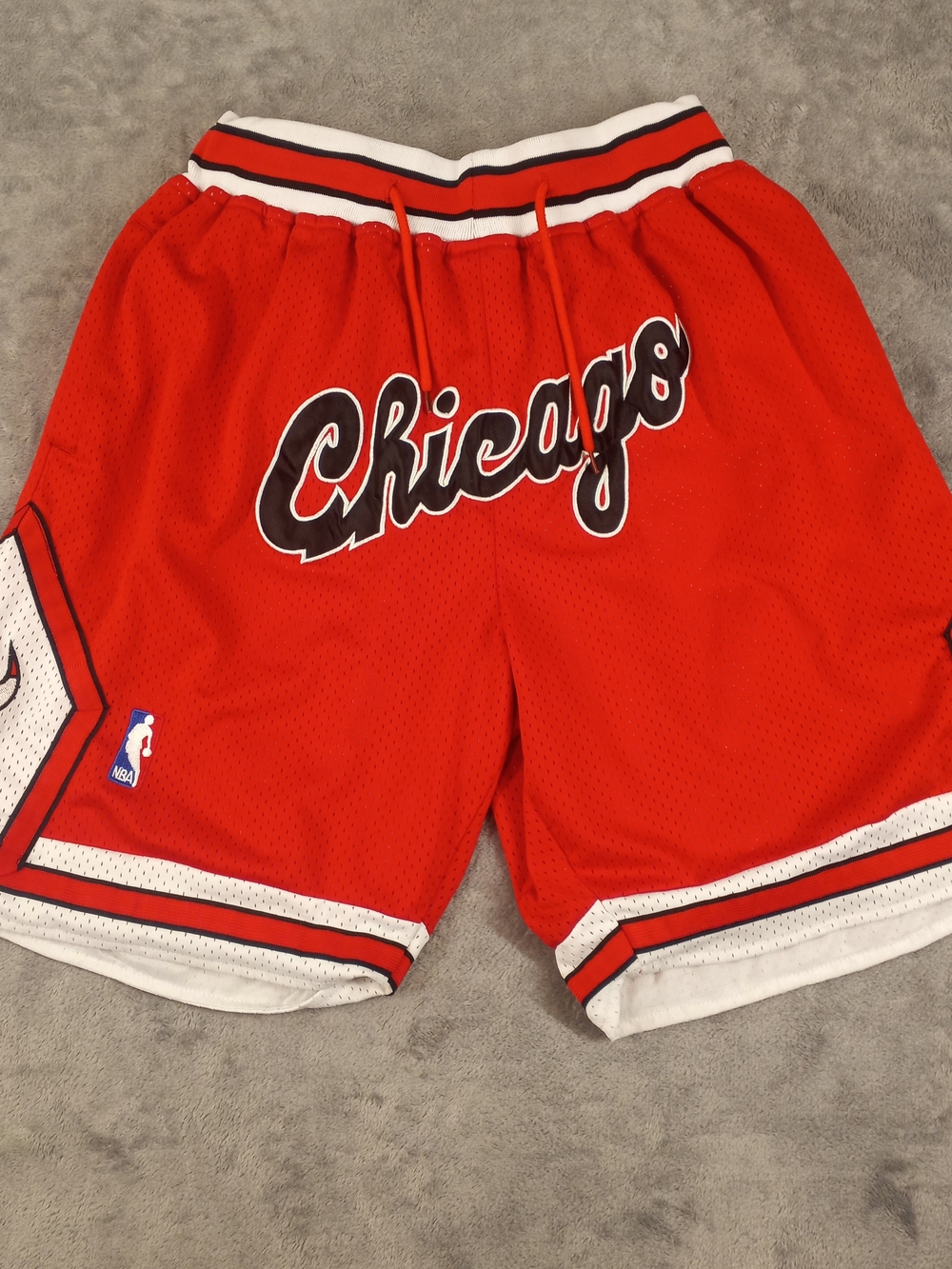 Chicago just Don Red Basketball Shorts with Script Logo Size Large